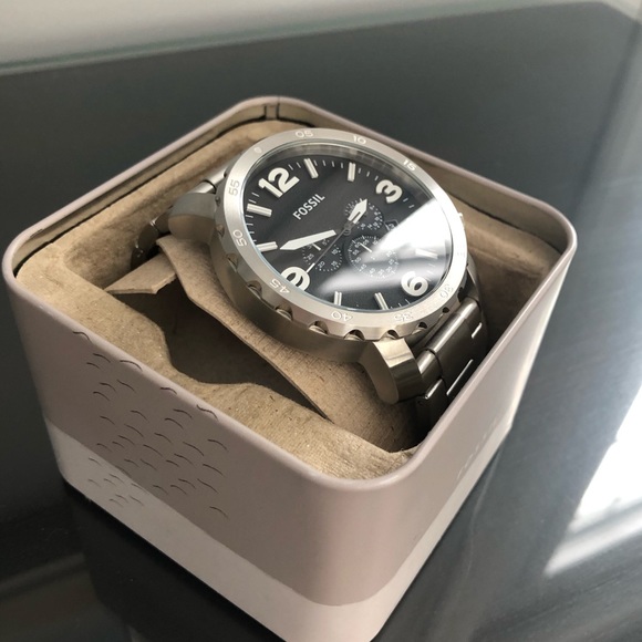 Fossil Mens Nate Chronograph Stainless Steel Watch - Picture 3 of 9